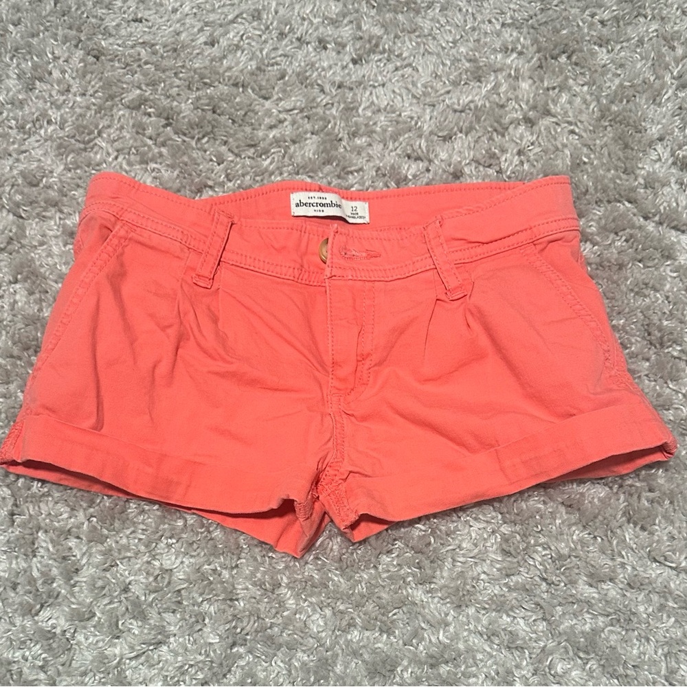 Abercrombie & Fitch Vibrant Coral Cargo Shorts